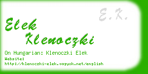 elek klenoczki business card